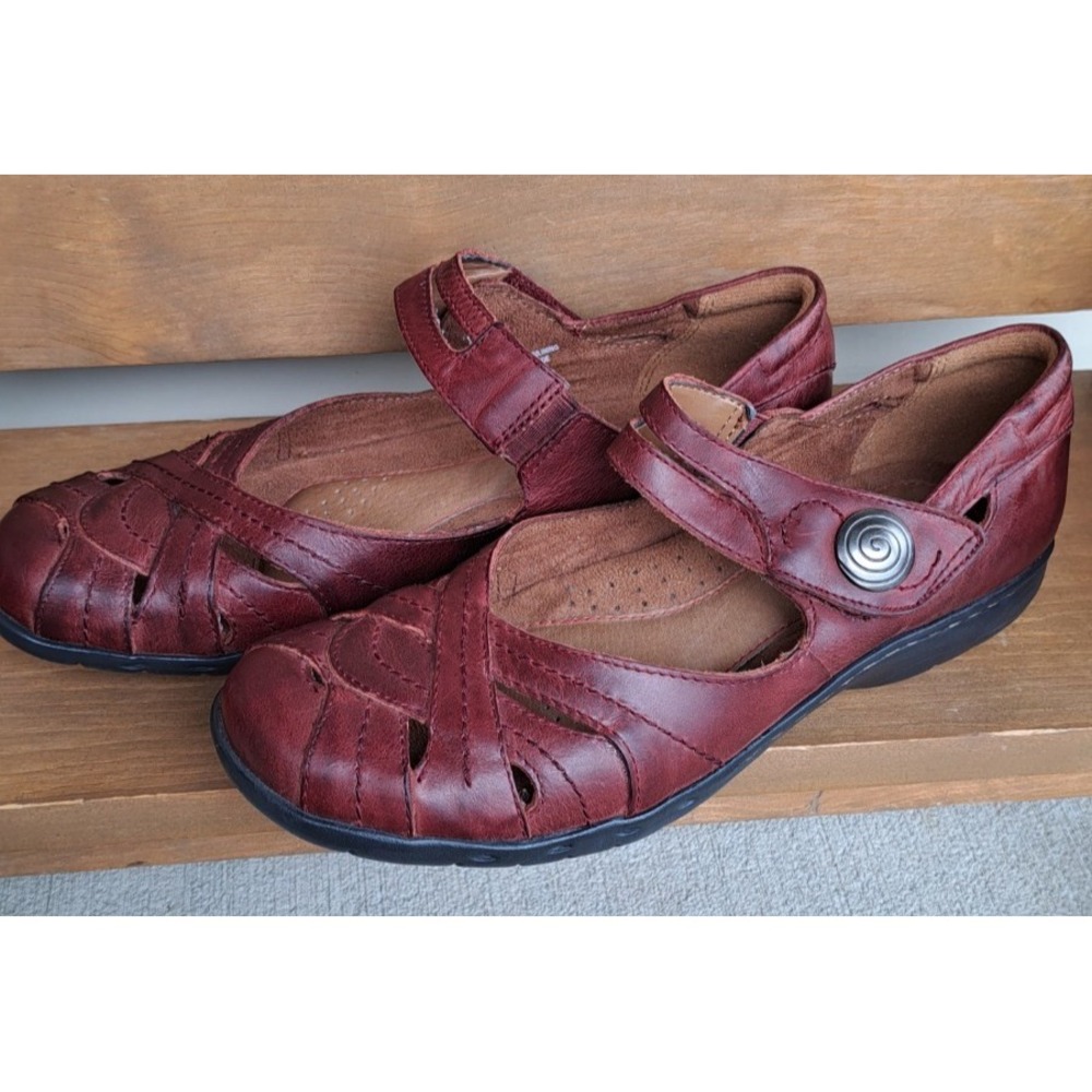 Cobb Hill New Balance Women's Shoes 9 M Maroon Leather Mary Jane Comfort Flats